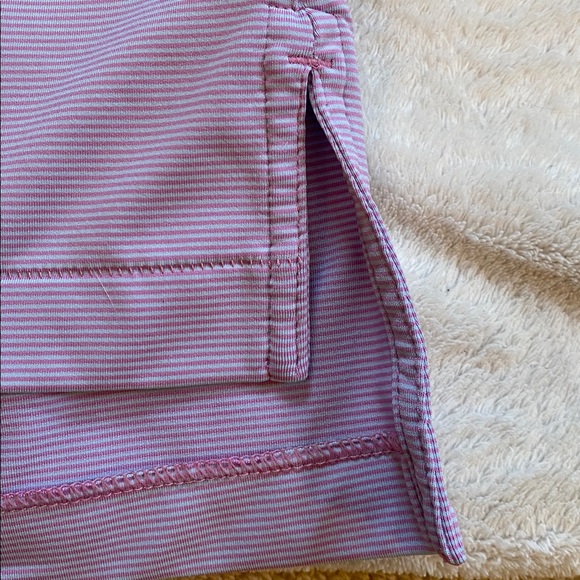 Peter Millar Summer Comfort performance polo pink blue micro stripe Sz M - Picture 6 of 8